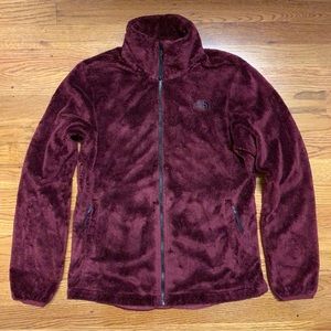 The North Face Womens Jacket Furry Fleece Full Zip Hike Camp Outdoor Plum Wine S